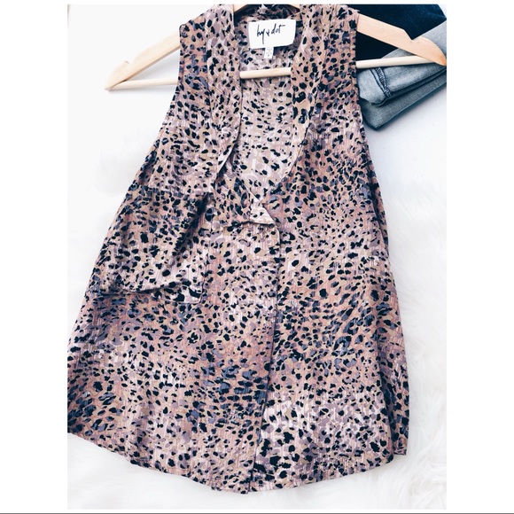 Hy + Dot blush leopard frump blouse - Picture 6 of 7